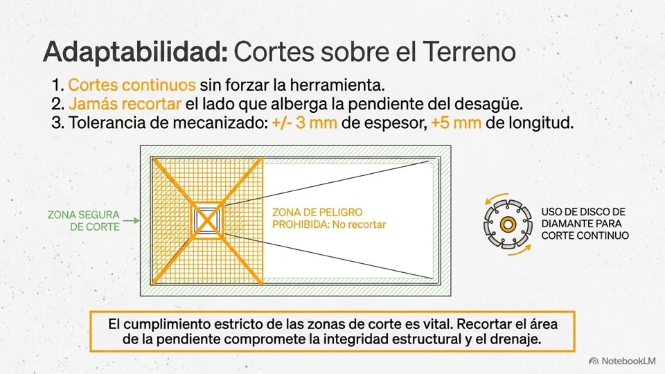 Instrucciones para cortes y adaptaciones en obra