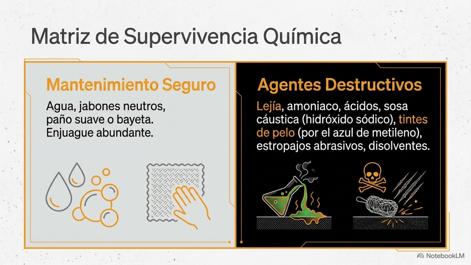 Matriz de mantenimiento y productos químicos