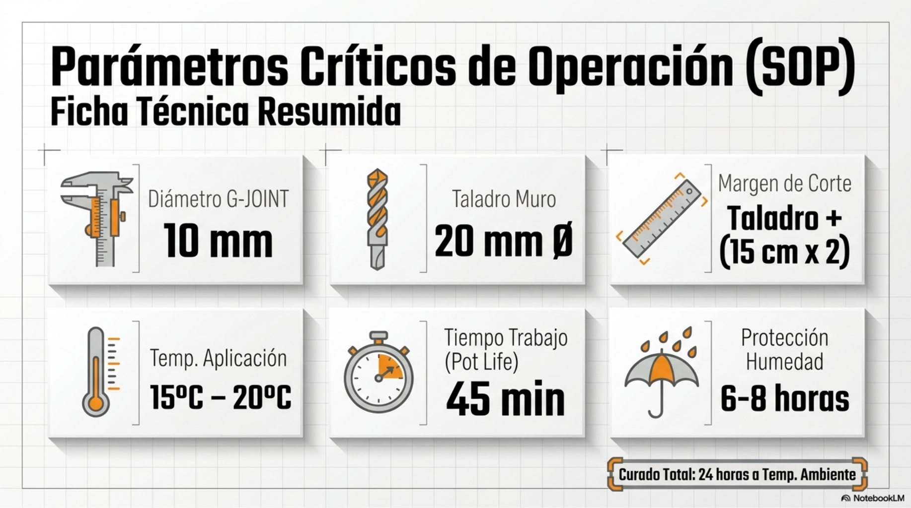 Control de calidad y resumen de parámetros críticos de operación