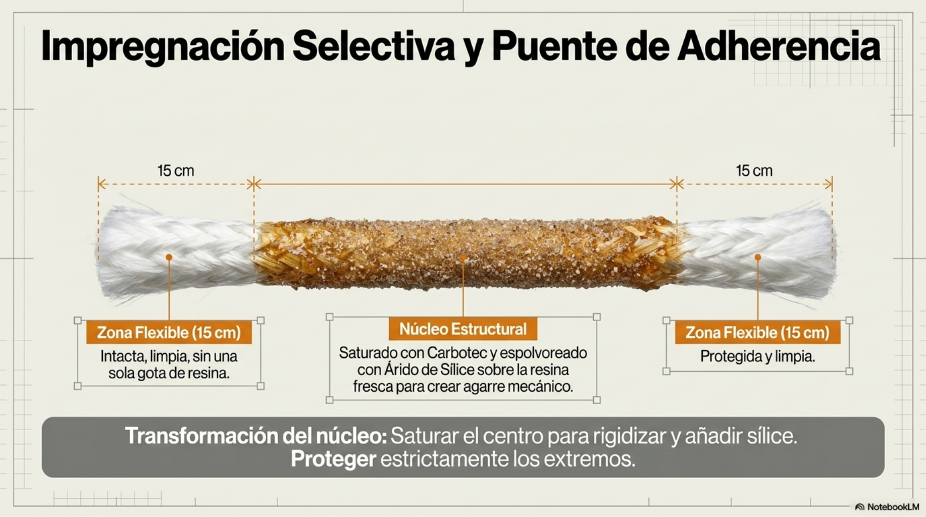 Impregnación selectiva y espolvoreado de árido de sílice