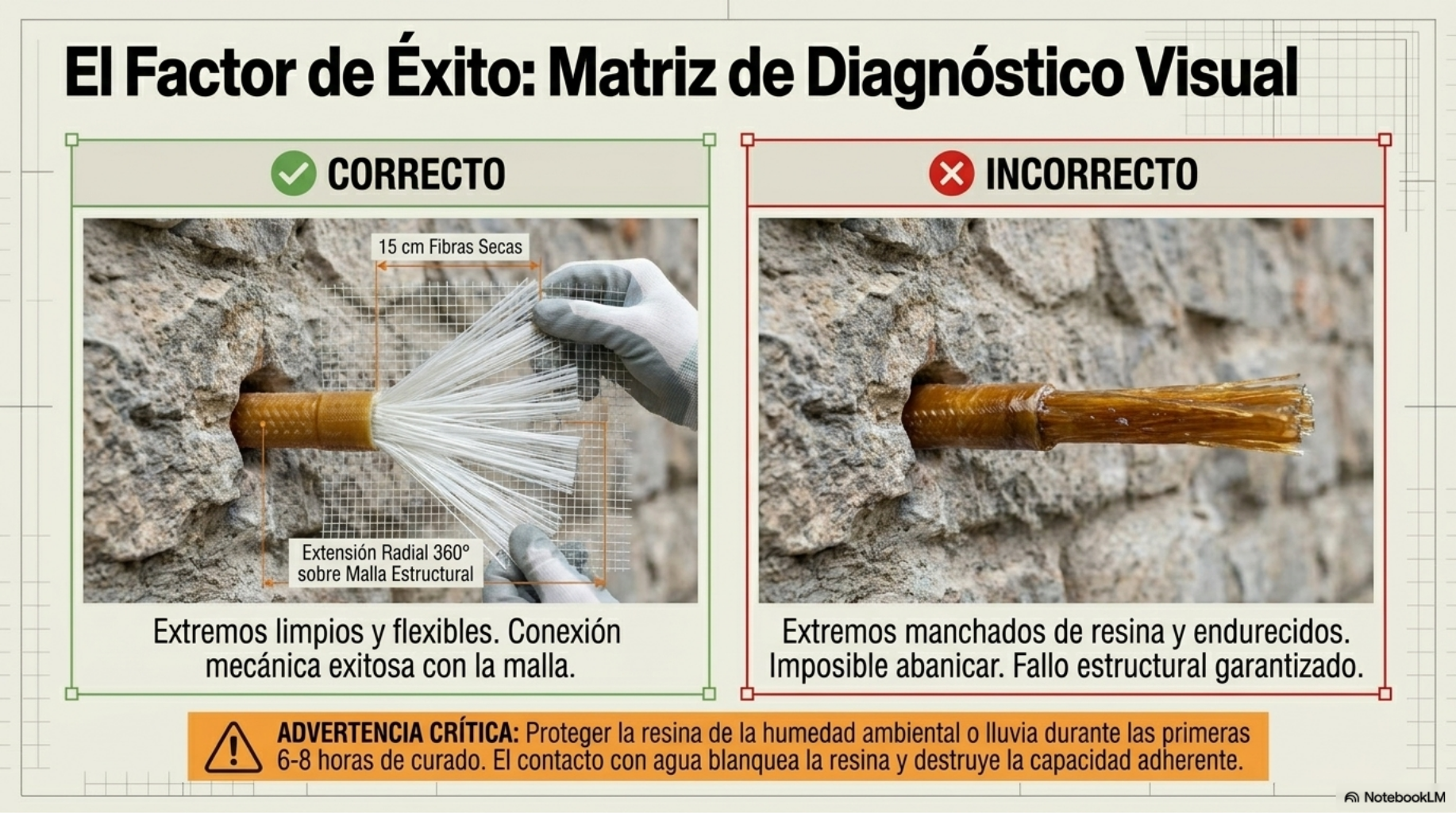 Parámetros técnicos y matriz de diagnóstico de instalación G-JOINT